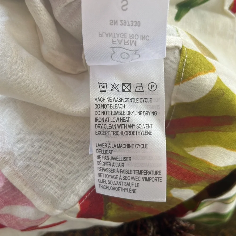 FARM Rio White Mini Dress with Green, Pink and Brown Tropical Leaves - Picture 11 of 13